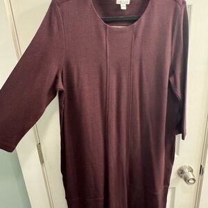 J. Jill Deep Burgundy Knit Dress